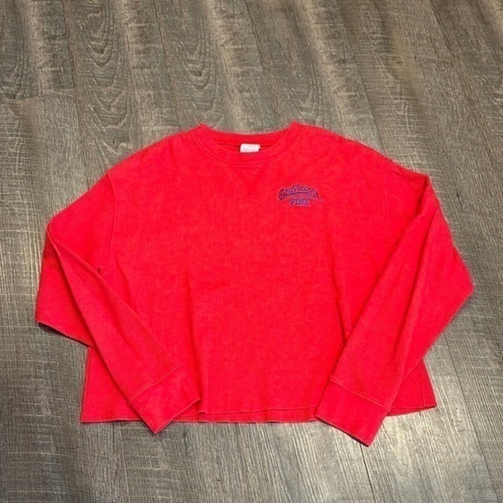PINK Victoria’s Secret Georgia Bulldogs waffle thermal top
